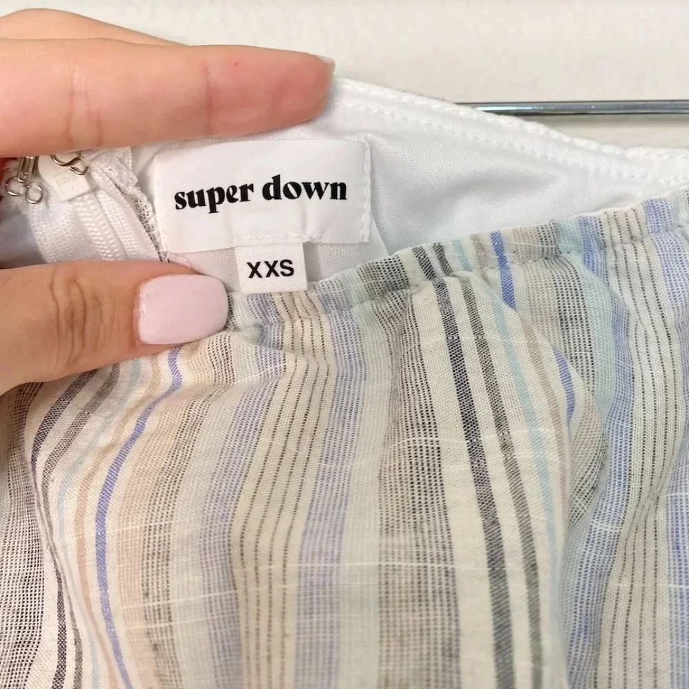 Superdown | Revolve Striped Multicolor Off Shoulder Wrap Mini Dress